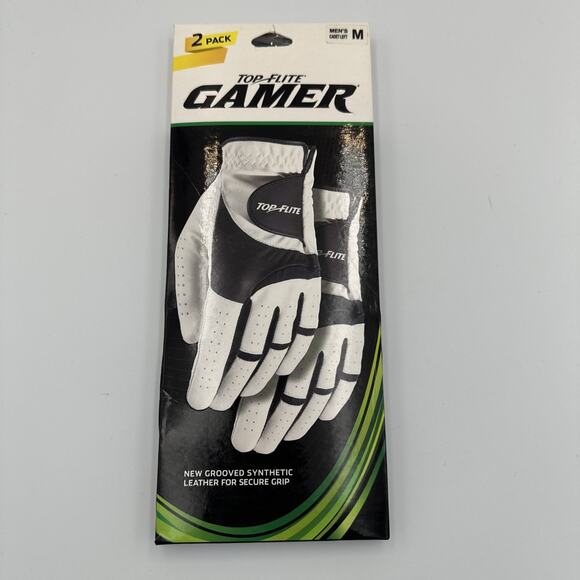 Top-Flite Gamer Golf Gloves 2-Pack Men’s Cadet Left Medium Black White – NEW - Picture 1 of 5